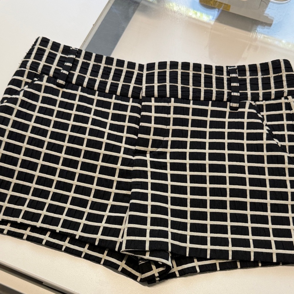 Alice + Olivia Grid Pattern Shorts